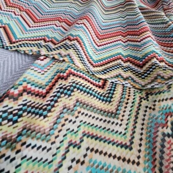 Jamie Nicole Open Front Blouse 2XL Chevron Stripes Flowy Angel Wings Sleeves - Picture 11 of 12